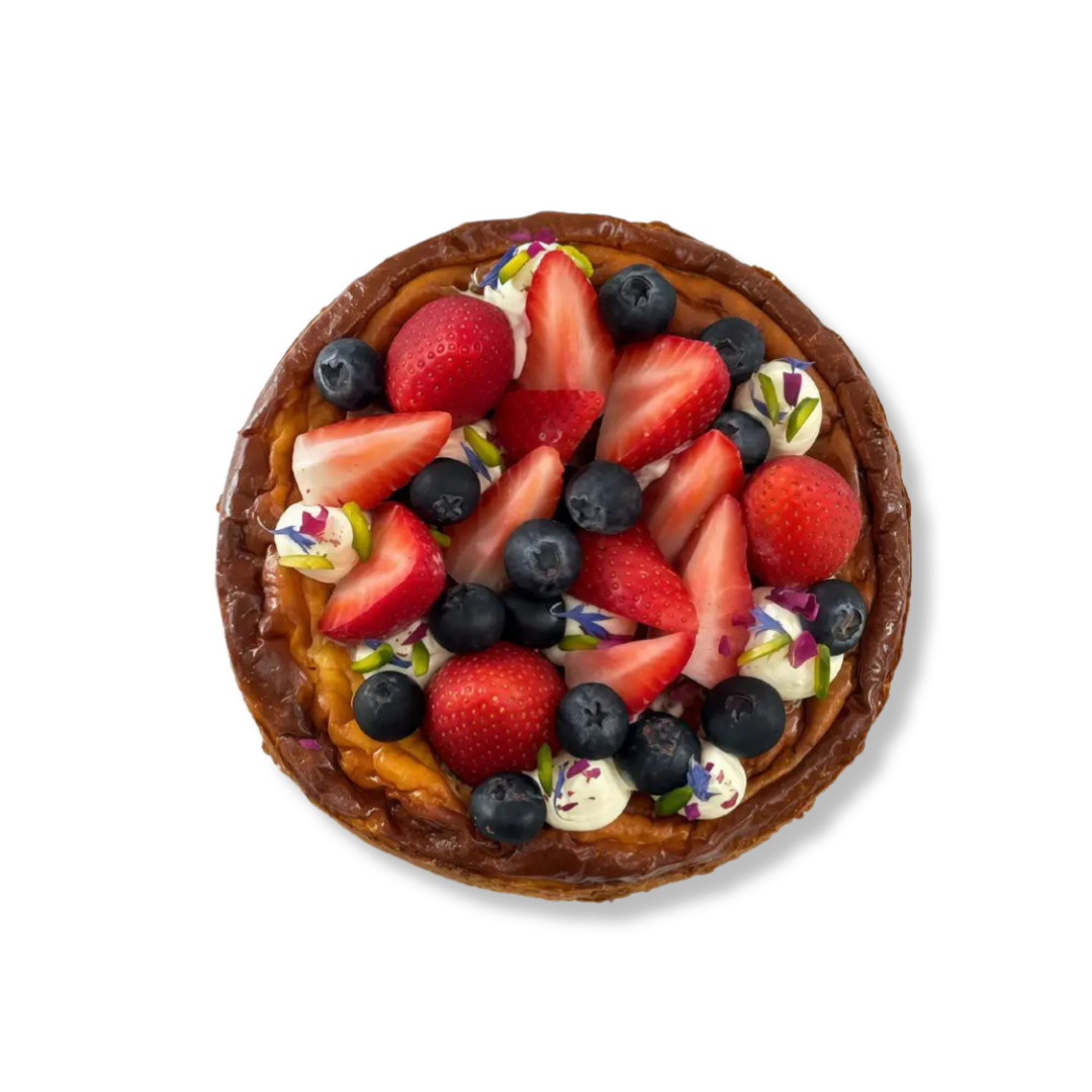Keto Mixed Berries Burnt Cheesecake