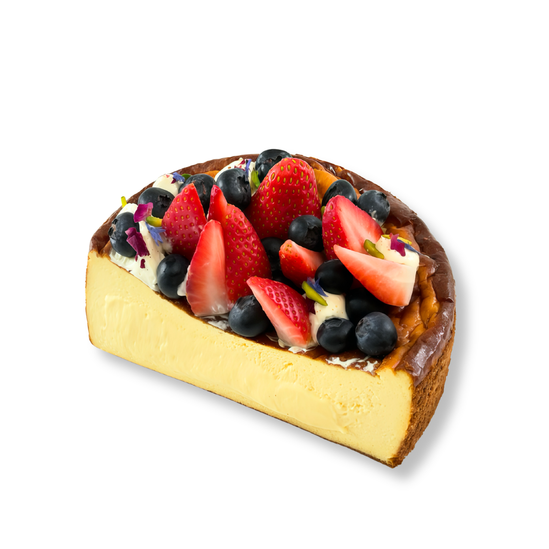 Keto Mixed Berries Burnt Cheesecake