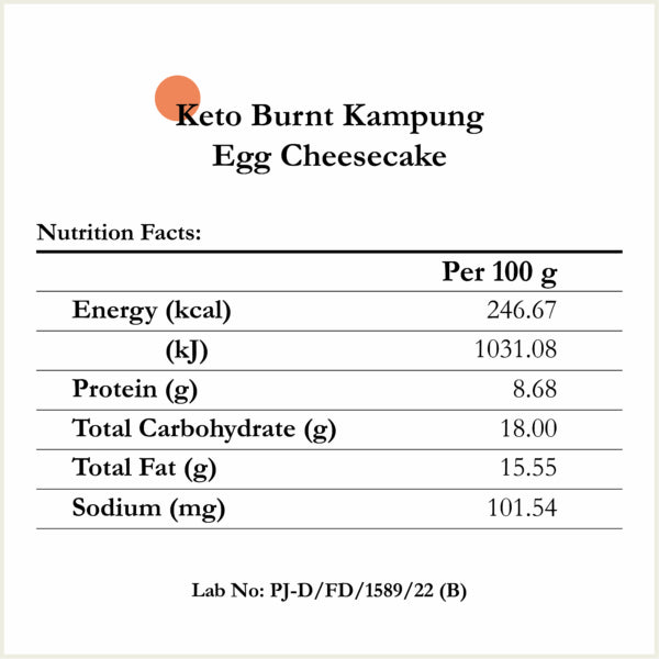 Keto Burnt Kampung Egg Cheesecake